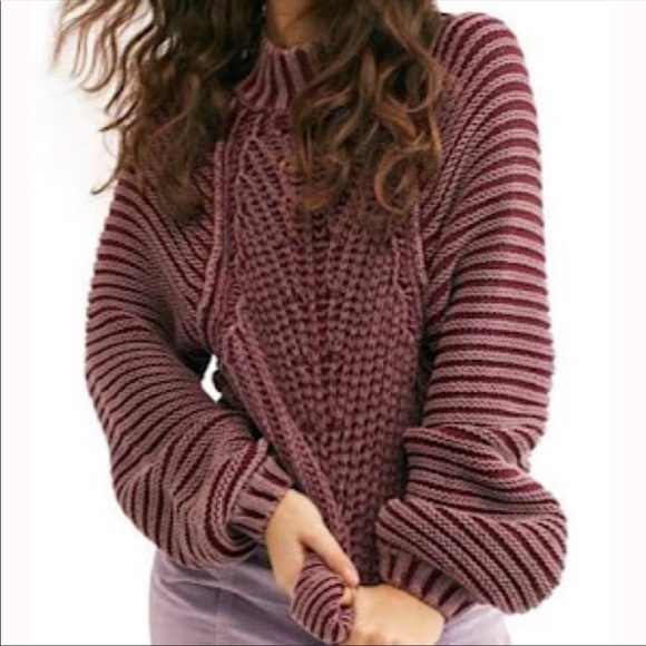 Free People Sweaters - NWT Free People Sweetheart Sweater Garnet Grotto S